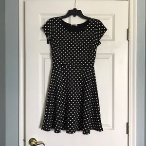 Cream and black polka dot dress